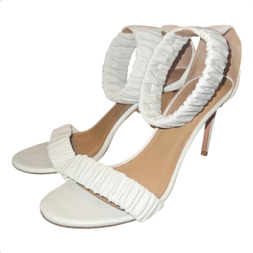 AQUAZZURA | Liberty 85 Ankle Cuff Sandals in White ~ Size EU 38.5 / US 8 - Picture 4 of 8